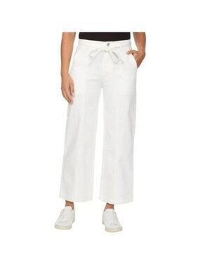 Hudson Jeans Women's White Wide Leg Drawstring Pants